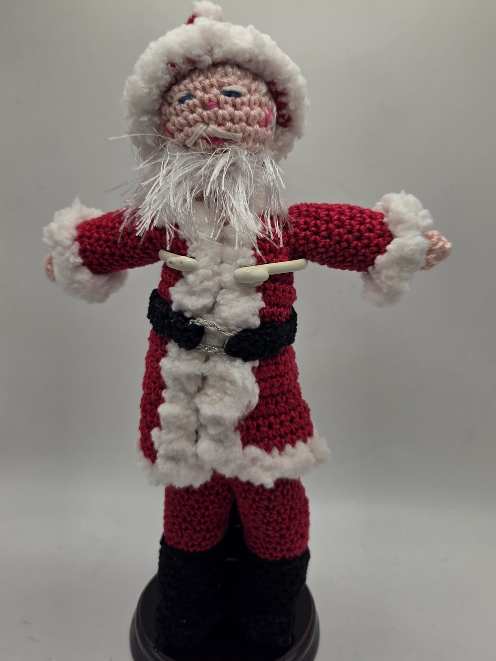 Handmade Crocheted Santa Doll - Red & White Holiday Decor
